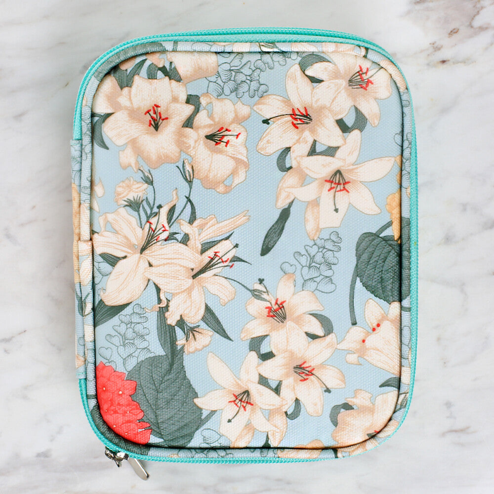 Loren Çantalı Tığ ve Örgü Aksesuarları Seti-Çiçek Desenli